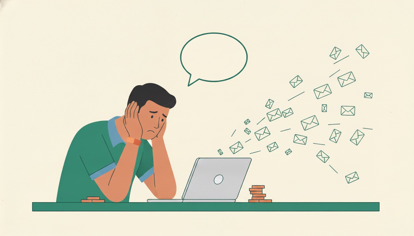 A business owner broadcasting automated messages that bounce back unanswered